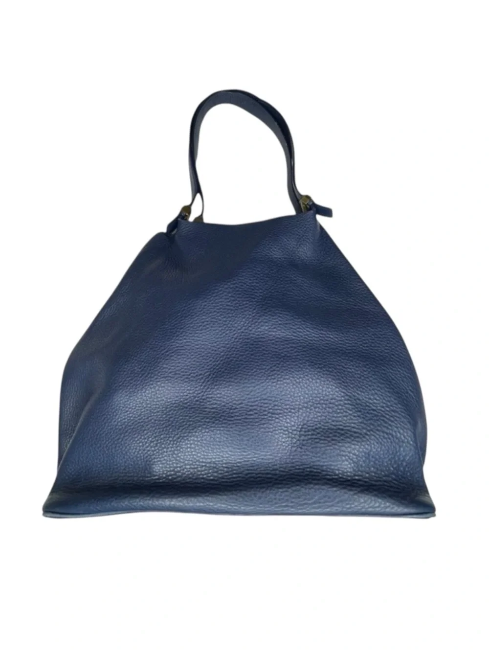 Michael Kors 𖦹 MK Perforated Logo Grab Bag Handbag 𖦹 Navy Pebbled Leather 𖦹